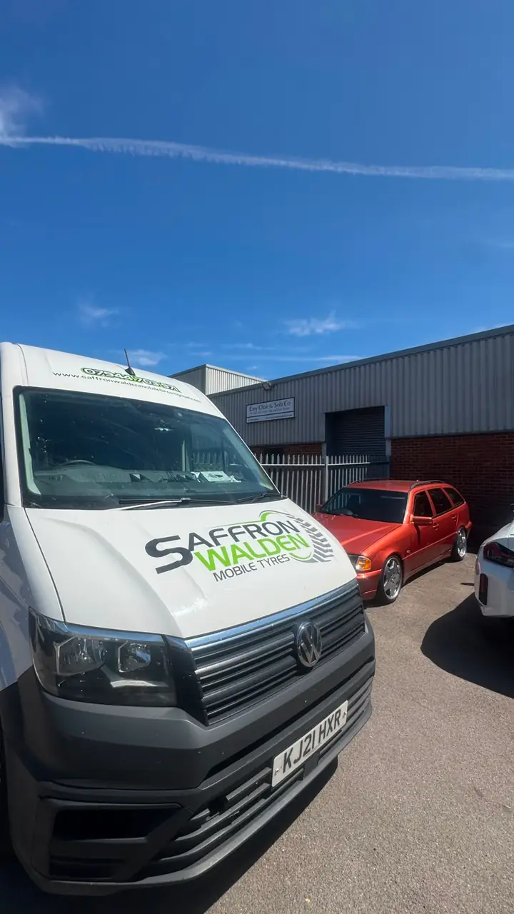 The Saffron Walden Tyres 24/7 van, liveried and loaded, ready for a call-out